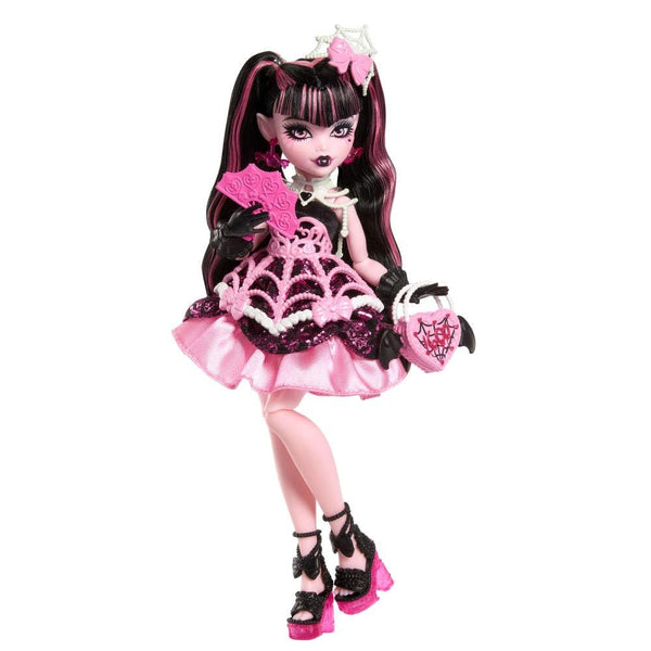 Monster High Scary Sweet Birthday Draculaura Doll in Party Dress With Balloon & Gift