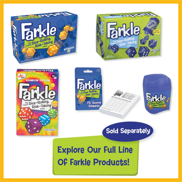 Farkle Score Sheet Pad with 75 2-Sided Sheets for the Classic Dice-Rolling Risk-Taking Game