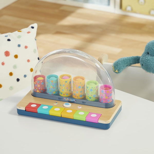 Playskool Little Wonders Pop-A-Tune Toy - Colorful Tubes & Keys Teach Cause & Effect - Silly Sounds and Classic Piano - for 12 Months+