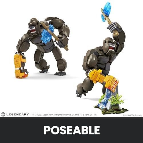 Mega Godzilla x Kong The New Empire Building Set Action Figure Kong with 541 Pieces and Accessories, 12 Inches Long, for Adult Collectors, Ages 13+