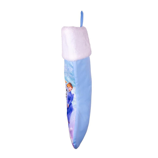 Disney Kurt Adler 19 Inch Frozen Embroidered Cuff Christmas Stocking, Blue