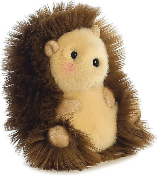 Aurora® Round Rolly Pet™ Merry Hedgehog™ Stuffed Animal - Adorable Companions - On-The-Go Fun - Brown 5 Inches