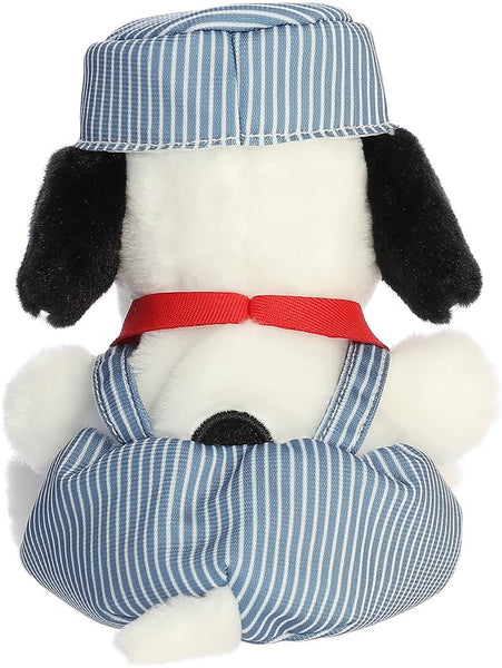 Aurora Peanuts Palm Pal Plush 2 Piece Bundle, Snoopy and Train Engineer 5 Inches