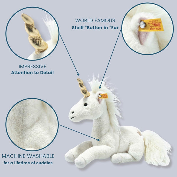 Steiff 067679 Unica Floppy Unicorn 27 cm White