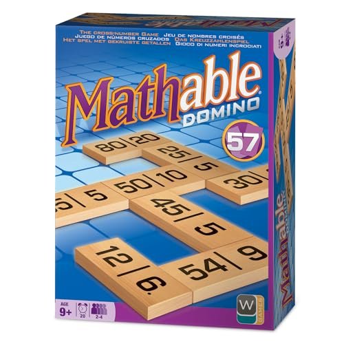 Family Games America - Mathable Domino - The Cross Number Game, 57 Piece Set, 2-4 Players Ages 9+