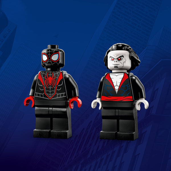 LEGO Marvel Spider-Man Miles Morales vs. Morbius 76244 Building Toy - Featuring Race Car and Action Minifigures, Adventures in The Spiderverse, Movie Inspired Set, Fun for Boys, Girls, and Kids