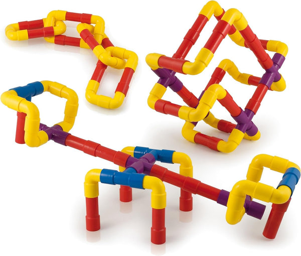 Quercetti Tubation - 40 Piece Interlocking Pipeline Maze Building Set - Open Ended Construction Toy for Ages 3 and Up (Made in Italy)