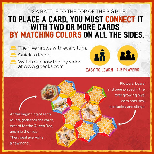 Grandpa Beck's Games The Bears and The Bees | Strategic Tile Laying Card Game for Kids, Teens, & Adults | from The Creators of Cover Your Assets | 2-5 Players 7+