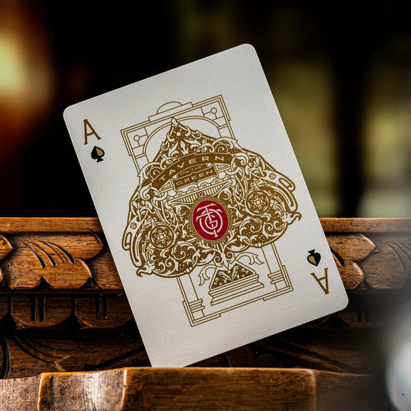 theory11 Tavern on the Green Playing Cards – Red Edition, Premium Collectible Poker Deck, Standard Index