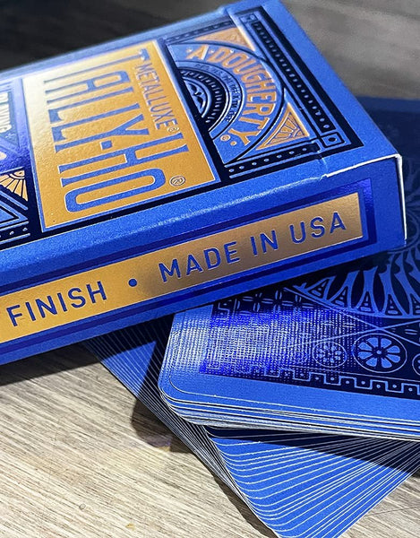Tally-Ho MetalLuxe Blue Premium Playing Cards, Poker Size Standard Index