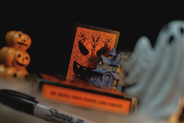 Bicycle Reverse Playing Cards (Orange & Black) - Black Reversed Back USPCC Premium Deck for Magicians, Cardists & Collectors