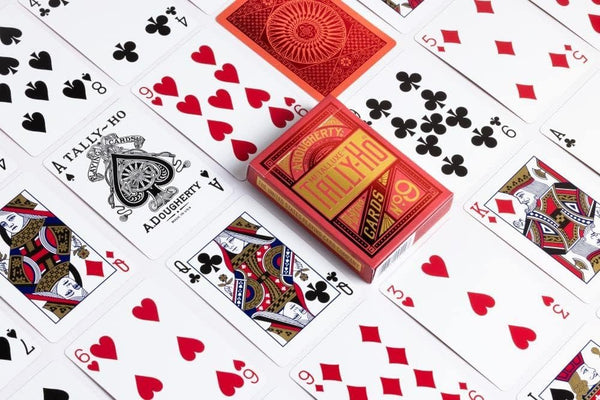 Tally-Ho Metalluxe Premium Playing Cards Variety Pack - Blue and Red Foil Circle Back Set of 2 Decks, Poker Size Standard Index