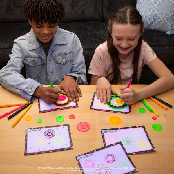 Spirograph Neon Drawing Set – Drawing Kit, Arts and Crafts, Kids Toys, Art Supplies, Spiral Art, Kids Drawing Kit, Neon Markers, Design Sheet Included, Screen-Free Kids Activities, Ages 8+