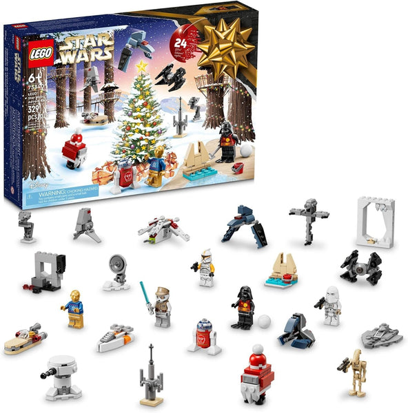 LEGO Star Wars 2022 Advent Calendar 75340 Building Toy Set for Kids, Boys and Girls, Ages 6+, 8 Characters and 16 Mini Builds (329 Pieces)