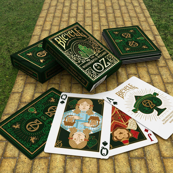 Bicycle Wizard of Oz Playing Cards, Oz Inspired Playing Card Deck, Emerald and Gold, 1 Deck