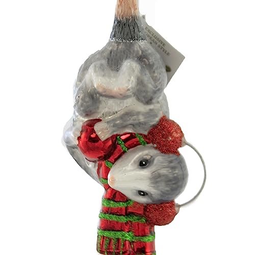 Noble Gems Hanging Christmas Possum Glass Ornament NB1581
