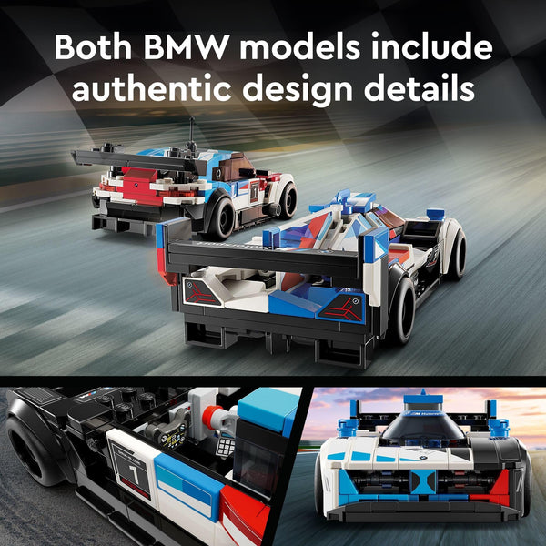 LEGO Speed Champions BMW M4 GT3 & BMW M Hybrid V8 Race Cars, BMW Toy for Kids with 2 Buildable Models and 2 Driver Minifigures, Car Toy Birthday Gift Idea for Boys and Girls Ages 9 and Up, 76922