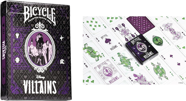Bicycle Disney Playing Cards Collector’s Bundle - 6 Deck Set: Black & Gold Mickey, Classic Mickey, Disney Princess Pink & Navy, Villains Green & Purple - Premium Quality Poker-Size Decks