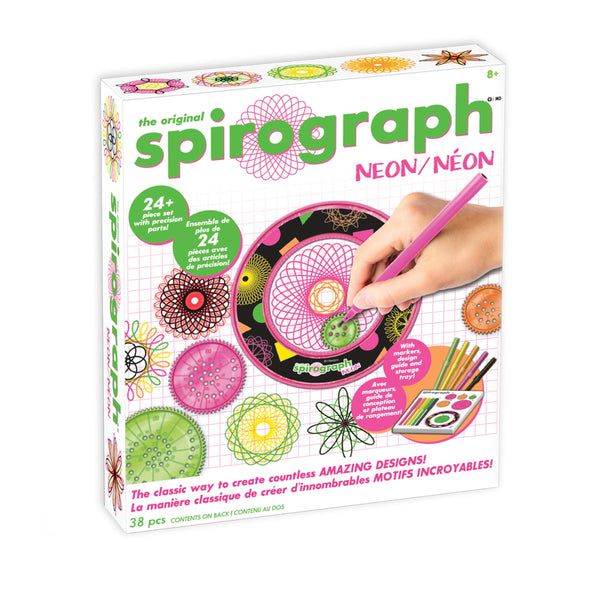 Spirograph Neon Drawing Set – Drawing Kit, Arts and Crafts, Kids Toys, Art Supplies, Spiral Art, Kids Drawing Kit, Neon Markers, Design Sheet Included, Screen-Free Kids Activities, Ages 8+