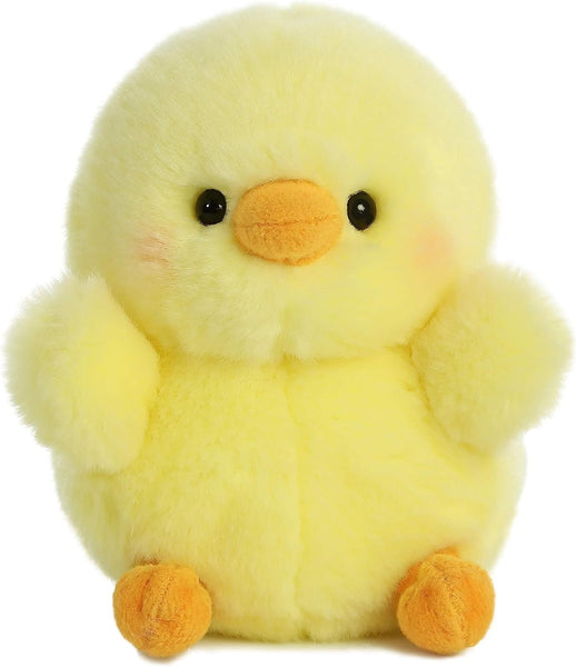 Aurora® Round Rolly Pet™ Chickadee Chick™ Stuffed Animal - Adorable Companions - On-The-Go Fun - Yellow 5 Inches