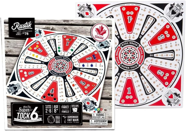 Rustik BJR000129 6-Player Tock Pachisi Game W/ Handmade Wooden Playing Board & Components, Multicolor, 2-6 Players Ages 8+