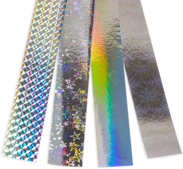 Hygloss Products Super Chain Strips 1" x 8" / 100 Holographic, Silver Count