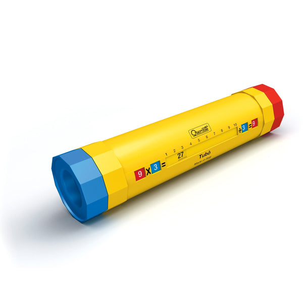 Quercetti Tubo Educational Toy for Learning Multiplication and Division Tables - Kids Practice and Learn Math Equations by Turning The Knobs - for Ages 5 Years and up