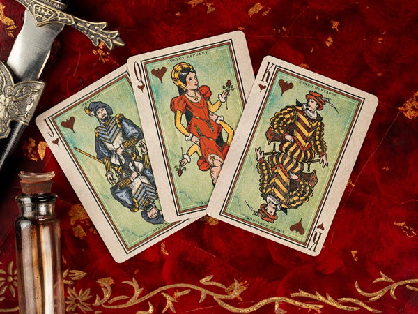 Kings Wild Project Romeo & Juliet Luxury Playing Cards - Standard Edition, Poker Size, Custom Index, Collectible Deck with Custom Hand-Ink Court Cards & Intricate Two-Way Seal Back Design