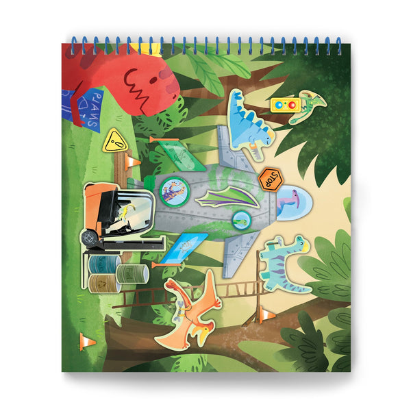 Sticker It Up! - Dinos Go to Space - Repositionable Stickers with 8 Backgrounds & Over 300 Stickers - Mess Free and Travel Friendly for Kids Ages 3 and Up