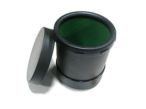 Koplow Games Plastic Dice Cup with Twist-Off Lid – 4″ Felt-Lined Gaming Dice Cup for Board Games, RPGs & Travel Storage, Durable Black Plastic Exterior