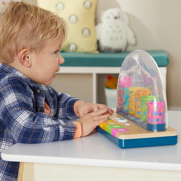 Playskool Little Wonders Pop-A-Tune Toy - Colorful Tubes & Keys Teach Cause & Effect - Silly Sounds and Classic Piano - for 12 Months+