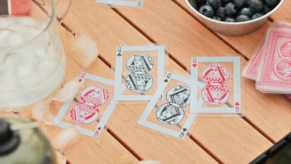 Bicycle Waterproof Clear Playing Cards - 6-Pack of Red Rider Back Plastic Decks, 30% Recycled Material, Rinseable, Perfect for Pool, Beach, Camping & Party Games