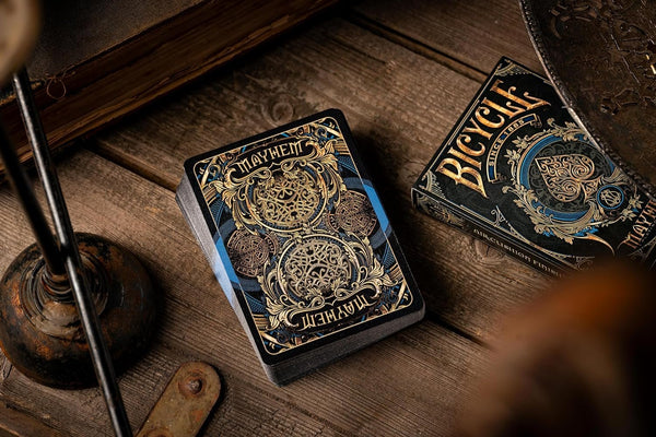 Bicycle Mayhem Blue Playing Cards Deck Poker Size Gift Item Kids Adult Cool Theme