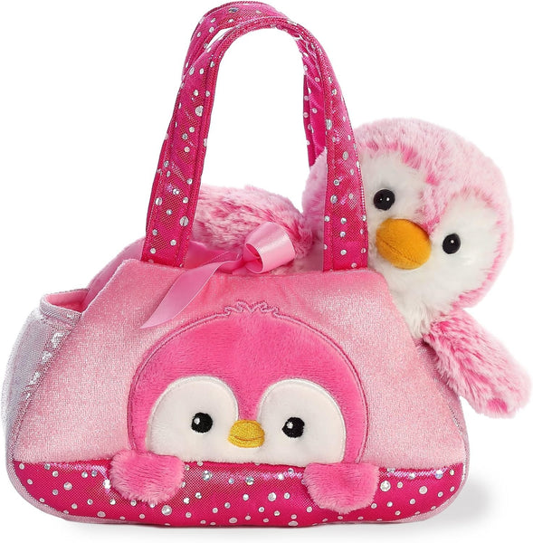 Aurora® Fashionable Fancy Pals™ Pompom Penguin™ Stuffed Animal - On-The-go Companions - Stylish Accessories - Pink 7 Inches
