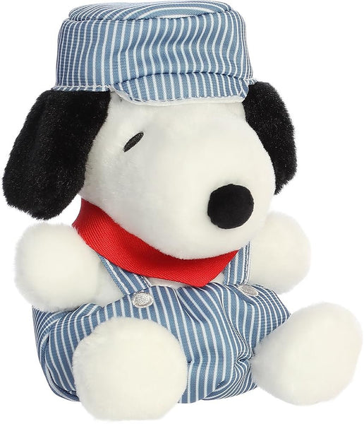 Aurora Peanuts Palm Pal Plush 2 Piece Bundle, Snoopy and Train Engineer 5 Inches