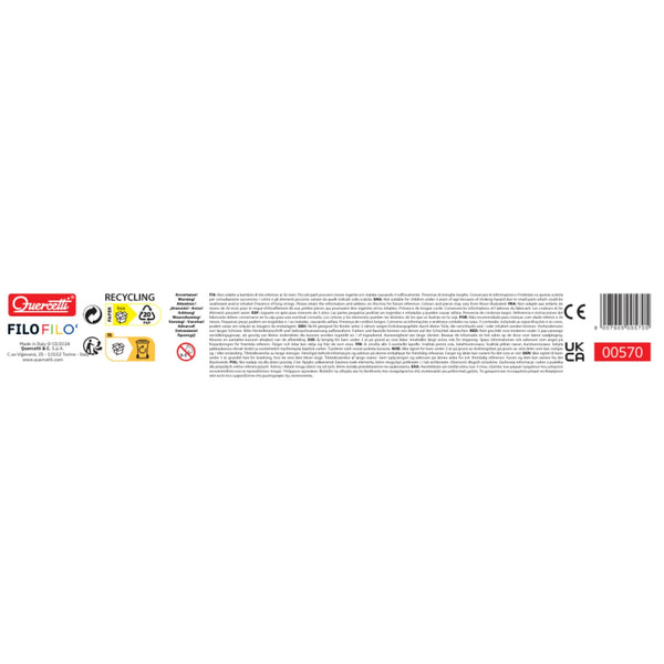 Quercetti Filo Filo Play Set - A Novel Lacing Tool with 18 Pattern Templates to Create Art with String, Ages 4+ (Made in Italy)