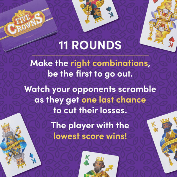 Five Crowns Travel Case Bundle, Cards, Scorecard Included – Card Game for Kids and Adults, Family Game Night, The Game isn’t Over Until the Kings Go Wild!, 5 Suited Rummy Style Card Game, Ages 8+