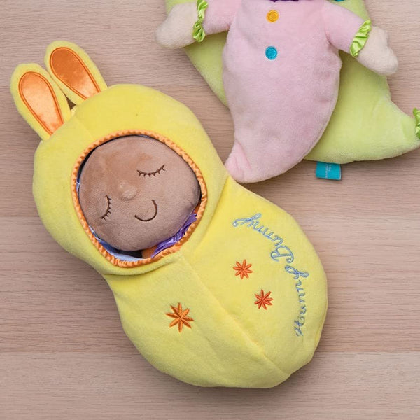 Manhattan Toy Snuggle Pod Hunny Bunny Beige First Baby Doll with Cozy Sleep Sack for Ages 6 Months and Up