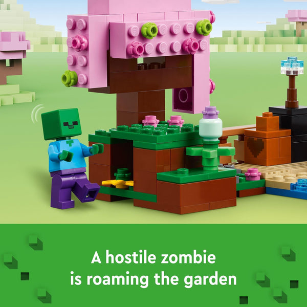 LEGO Minecraft The Cherry Blossom Garden, Video Game Toy for Kids, Building Set with 2 Minecraft Minifigures, Bees and a Sniffer Figure, Hands-on Minecraft Toy for Boys and Girls Ages 8 and Up, 21260