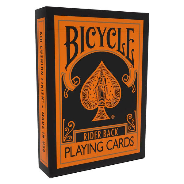 Bicycle Reverse Playing Cards (Orange & Black) - Black Reversed Back USPCC Premium Deck for Magicians, Cardists & Collectors