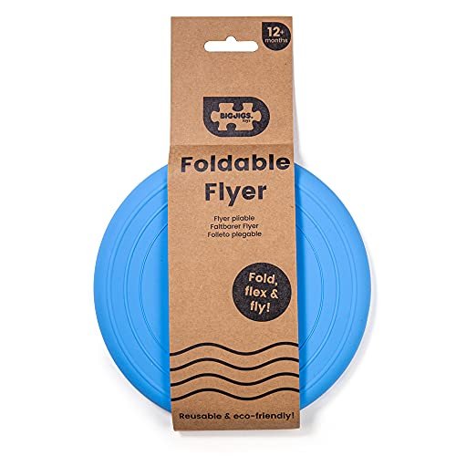 Bigjigs Toys Frisbee Flying Disc (Ocean Blue) - Silicone Frisbee for Kids, Quality Flying Saucers, Beach Toys & Garden Toys, Holiday Toys for Toddlers
