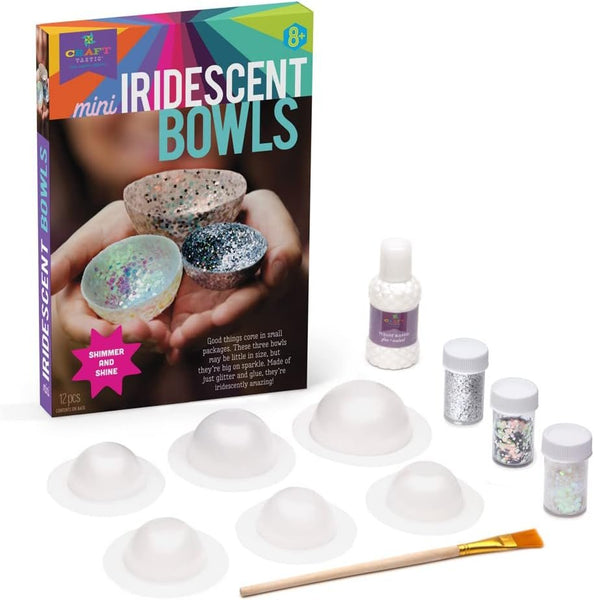 Craft-tastic — Mini Iridescent Bowls — Arts and Crafts Kits — Make 3 Mini Iridescent Decorative Bowls — for Ages 8+,Brown, Small
