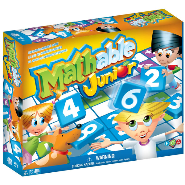 Family Games America - Mathable Junior - The Cross Number Game, 60 Piece Set, 2-4 Players Ages 5+