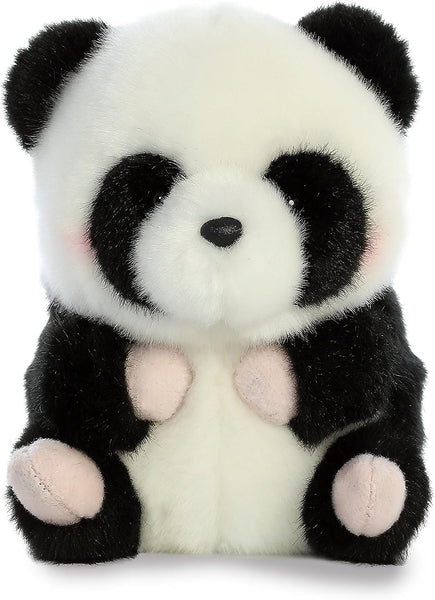 Aurora® Round Rolly Pet™ Precious Panda™ Stuffed Animal - Adorable Companions - On-The-Go Fun - White 5 Inches