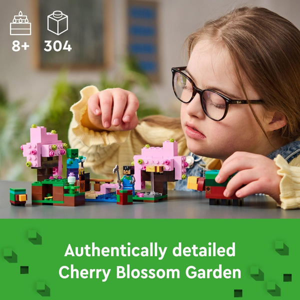 LEGO Minecraft The Cherry Blossom Garden, Video Game Toy for Kids, Building Set with 2 Minecraft Minifigures, Bees and a Sniffer Figure, Hands-on Minecraft Toy for Boys and Girls Ages 8 and Up, 21260