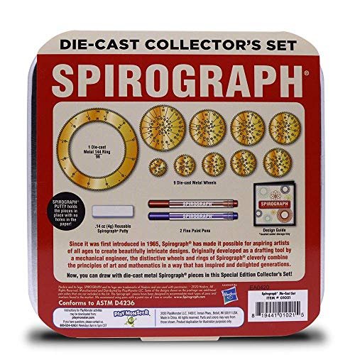 Spirograph Die-cast Collector’s Set, 14 Precision Metal Drawing Pieces, Ages 8+