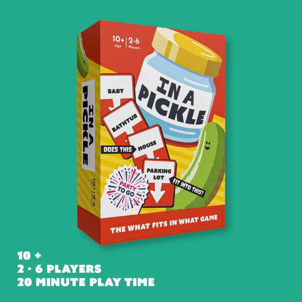 Gamewright - Party to Go - In A Pickle - The What Fits in What Card Game - 2-6 Players Ages 10+