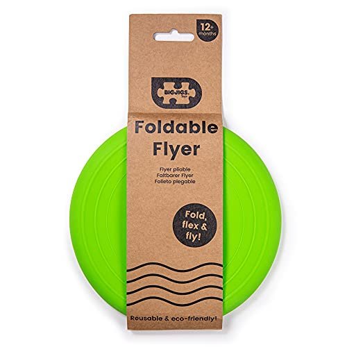 Bigjigs Toys Frisbee Flying Disc (Meadow Green) - Silicone Frisbee for Kids, Quality Flying Saucers, Beach Toys & Garden Toys, Holiday Toys for Toddlers