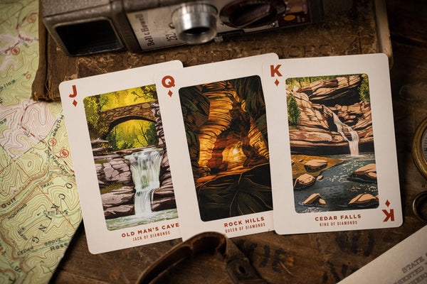 Kings Wild Project Hocking Hills State Park Luxury Playing Cards - Standard Edition, Poker Size Custom Index, State Park Themed Collectible Deck