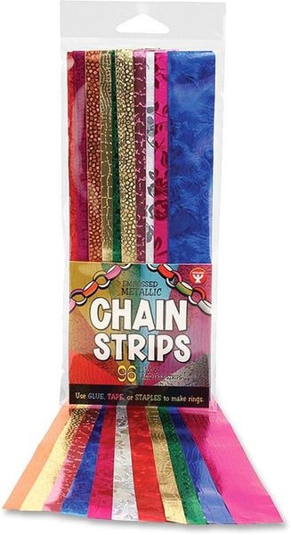 Hygloss Products Super Chain Strips 1" x 8" / 100 Holographic, Silver Count